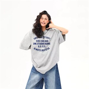 网图现货美式复古字母短袖T恤夏宽松百搭tee A025-T7674-P25，男装T恤，电商A025