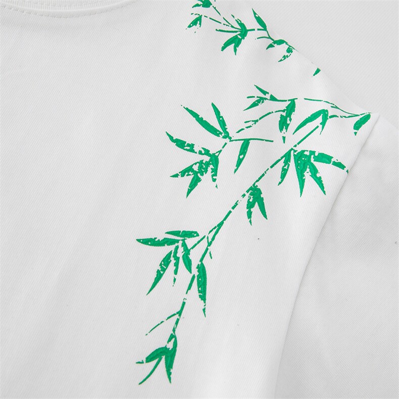 风新中式竹叶立体凹凸拉板印花T恤短袖五分半袖XT11-P40控58,男装T恤,星座216(原A116)