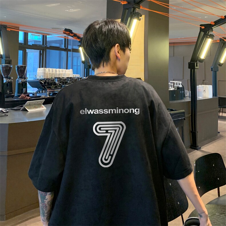 量大优供视频重磅麂皮绒短袖T恤男JPDX202-特P19,男装T恤,电商B367