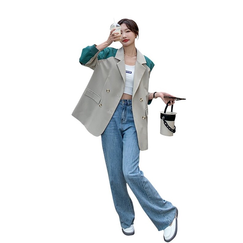 【现货】2022秋后背设计假两件撞色西服251-602-P155-K218,女装西装,浙宝189
