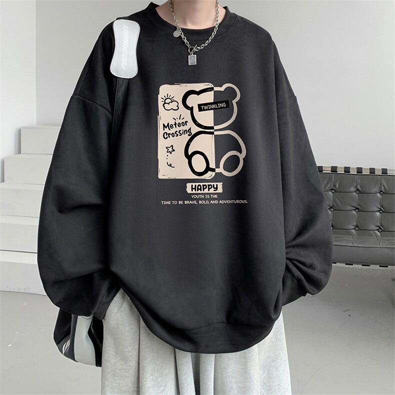 麂皮绒卫衣男大码重磅长袖t恤男 JW81352-P35图片
