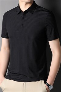 2023夏季纯棉半袖POLO衫男士短袖无痕T恤时尚上衣翻领t恤衫潮P58图片