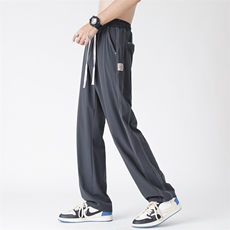 数据款美式高街休闲裤男夏季薄款宽松直筒冰丝运动裤长裤K023-P33，男装休闲裤，星座308B-1