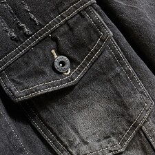 JK575-p95-限价128现货砖墙牛仔夹克肥仔量足破洞印花大码,男装夹克,星座103A