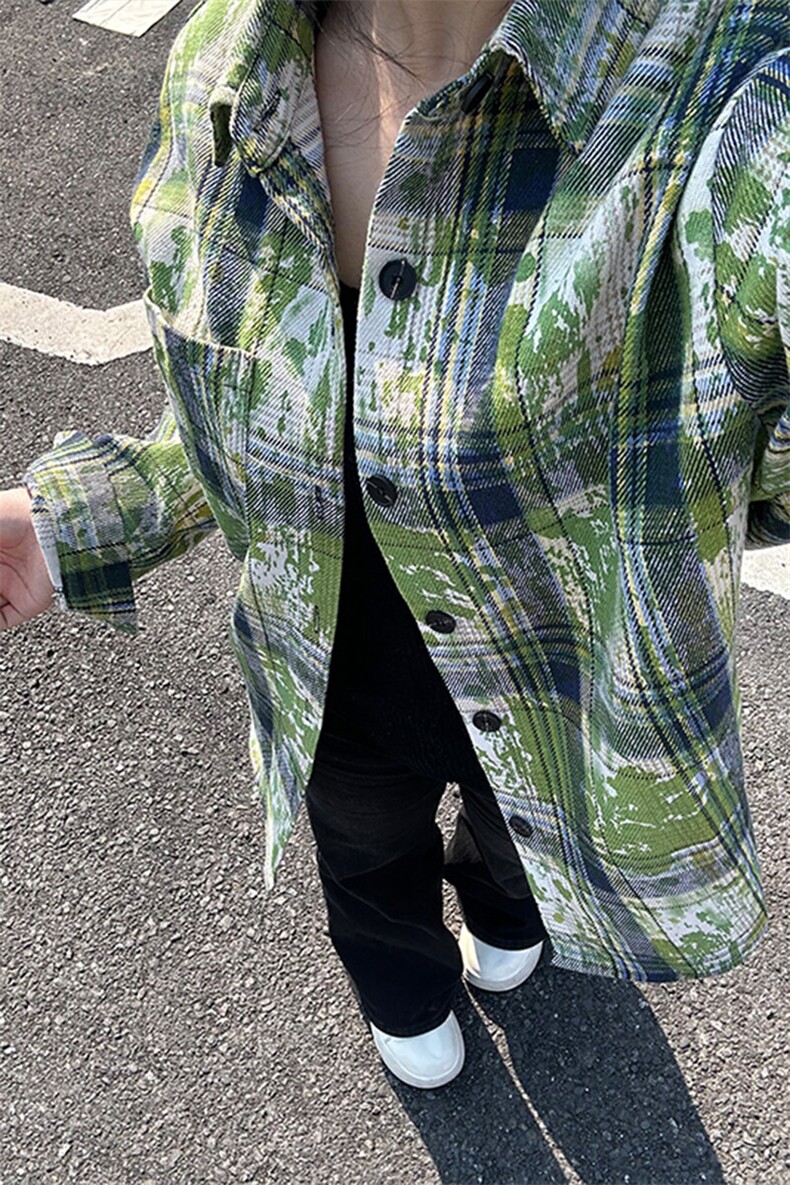 美式高街潮流格子衬衫潮牌宽松休闲上衣A086-CS2201-特批价30,男装衬衫,电商基地A086