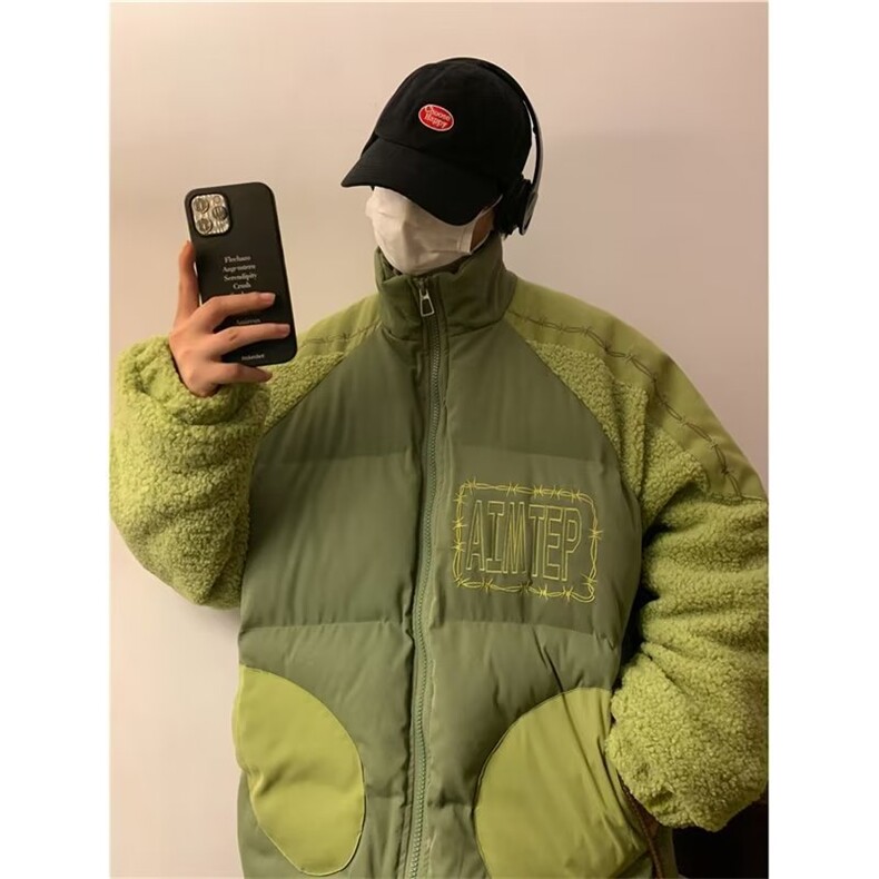 美式羊羔绒棉服情侣棉衣外套男女潮加厚保暖面包服棉袄M2516-p98,男装棉衣,星座1008