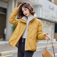 短款菱格羽绒服女2025冬装新款白鸭绒时尚面包服小个子宽松厚外套，女装羽绒服，梦懿尔