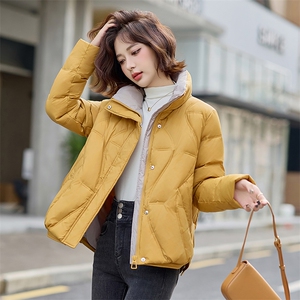 短款菱格羽绒服女2025冬装新款白鸭绒时尚面包服小个子宽松厚外套图片