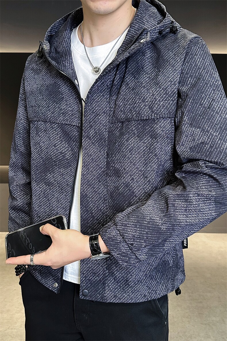 86816-M-3XL-P128店主风秋季潮牌连帽假口袋满印字母夹克外套男,男装夹克,电商B255