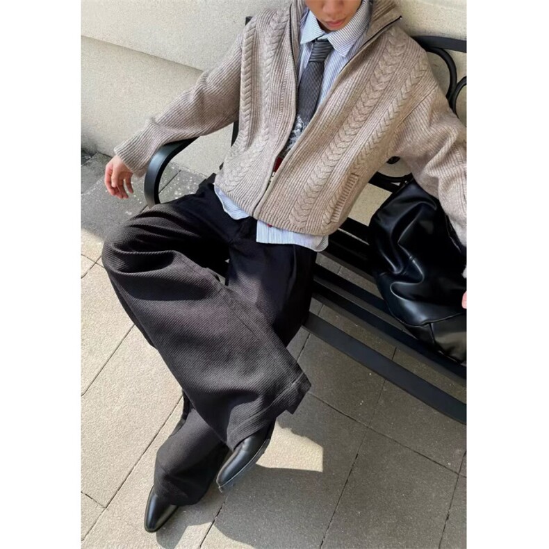 复古麻花拉链针织开衫男士毛衣外套男针织衫夹克MY004-P85,男装夹克,星座1001-1