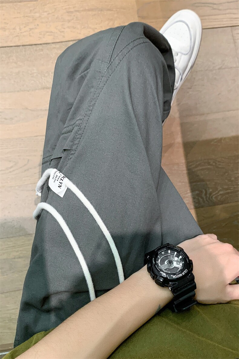 2025春夏款港风纯棉宽松休闲百搭束脚工装裤休闲裤K24119-P55,男装工装外套,星座717