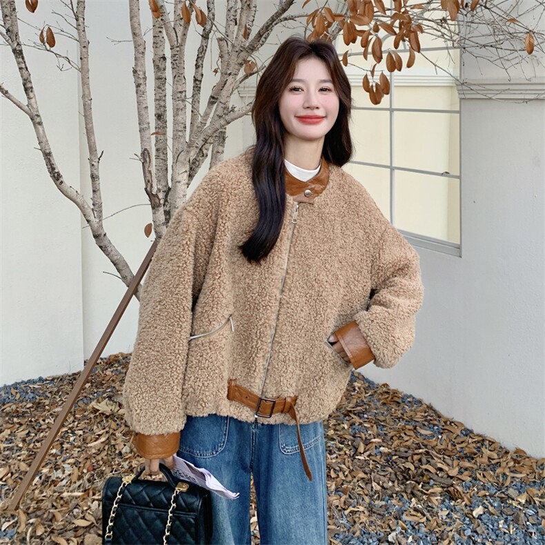 47h新品精冬装新款韩系羊羔毛外套2608---P195--K279,女装短外套,2C253