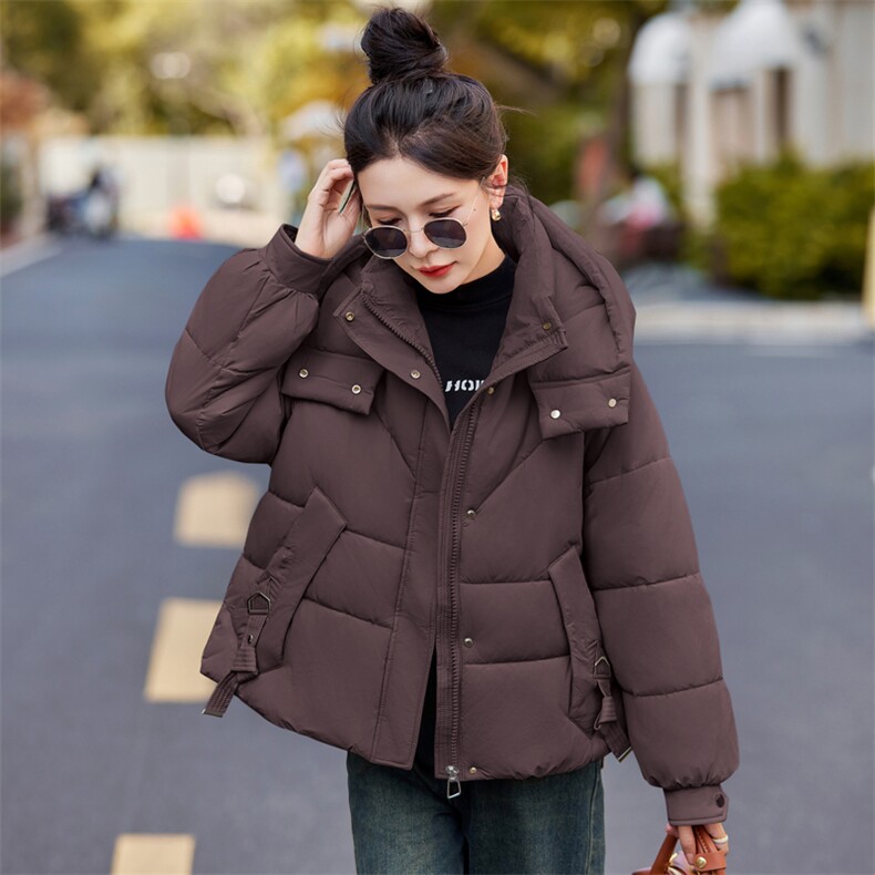 时尚保暖女式短款羽绒棉服冬季新款显瘦面包服外套,女装棉衣/棉服,利佳可人