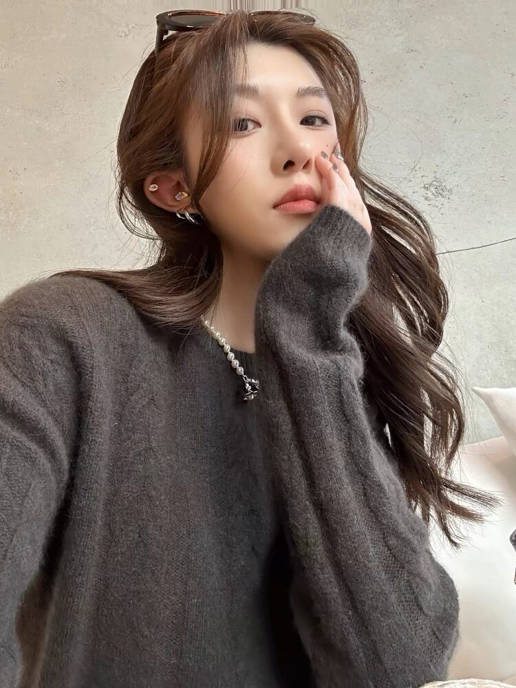 秋冬新款羊毛衫女圆领毛衣长袖保暖套头针织打底衫,女装羊毛衫,思途羊绒
