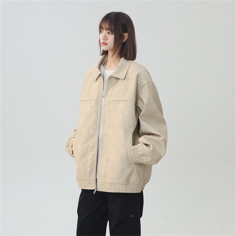 中性风PU皮工装翻领夹克2025秋季痞帅潮流外套XZ301b-2-JK2591P75,男装夹克,星座301B-2（原A443-1）