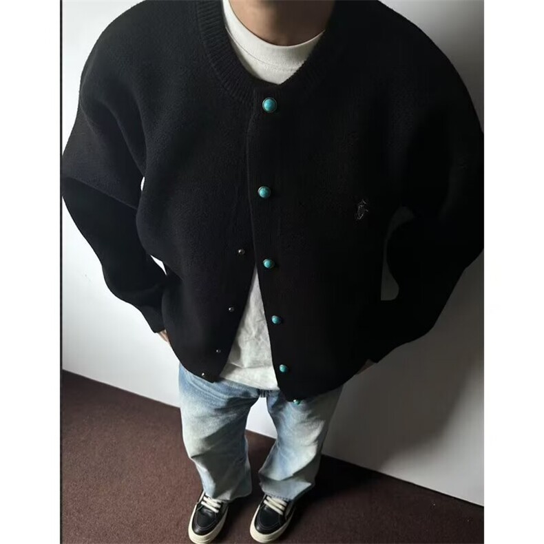 新款针织衫宽松圆领休闲线衣潮流百搭毛衣开衫男513AMY2796P57，男装针织衫/毛衣，星座513A