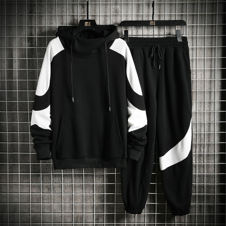 秋季新款卫衣套装男连帽衣服青少年套头宽松两件套DS953T,男装卫衣,电商A102