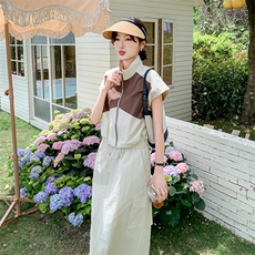 现货！薄款半身裙两件套衬衫休闲夏季工装套装裙5065P130K198，女装套装/套裙，维壹