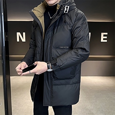 B3533978P245黑2024年连帽冬季新款男长款羽，男装棉衣，电商B353