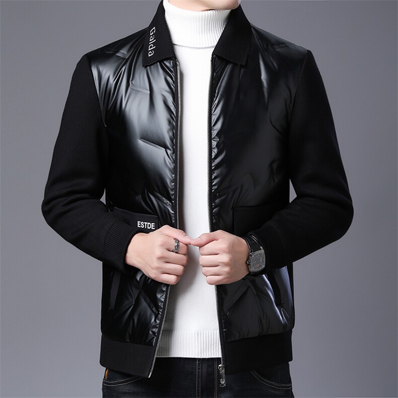 冬季新款棉服保暖棉衣中年爸爸装翻领羽绒棉袄SNDAF88288-P225,男装羽绒服,电商B212（原钱塘6029）