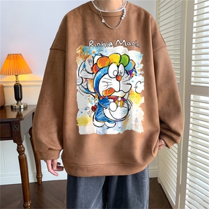 ！加绒加厚22秋季宽松机器猫麂皮绒圆领卫衣JW1955-p50控68图片