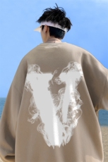 ！秋季重磅宽松大码港风烟雾v印花圆领卫衣WY132-特p28，男装卫衣，星座508（原C305）