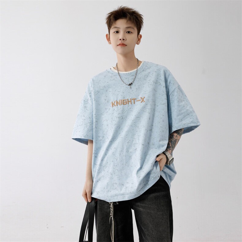 ！2026夏季新款男士潮牌印花短袖T恤字母刺绣半袖T2507特P28,男装T恤,电商B220