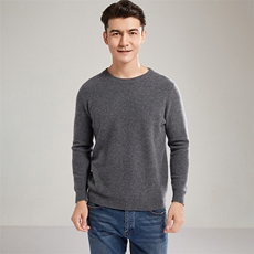 2024秋冬新款山羊绒男士圆领经典羊绒衫男装，男装羊绒套衫，镁纯羊绒