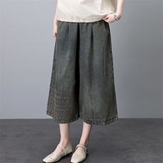 美式cleanfit廓形水洗做旧直筒牛仔短裤男款夏季高街潮牌七分裤子，女装牛仔裤，叶笙衣