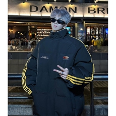 现货假两件格子羽绒棉衣抖音得物二开冬季棉服加厚外套BMY207，男装棉衣，电商A486