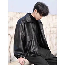 夹棉帅气软皮衣男机车外套飞行员皮夹克1001-1-YJ0190-P80，男装夹克，星座1001-1