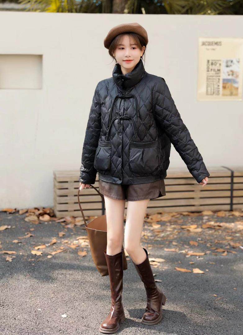 [现货]盘扣风羽绒服，两色、三个尺码，女装羽绒服，依柏璐(1F)