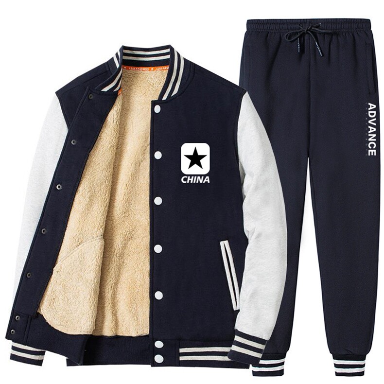 2025冬季新款加绒加厚棒球服运动套装XZ102A-4-532-P115,男装休闲套装,星座211-2