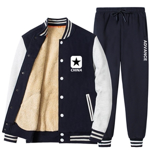 2025冬季新款加绒加厚棒球服运动套装XZ102A-4-532-P115图片