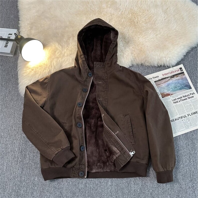 百搭时尚日系潮流水洗座山雕棉衣简约文艺气质原宿慵懒TT315P196，男装棉衣，星座1013-5