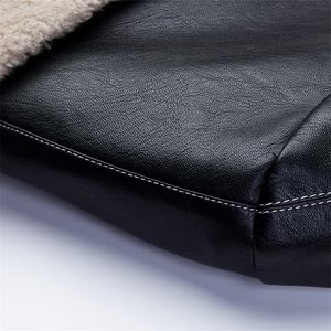 冬季男士休闲皮羽绒服中年男装羊毛翻领外套爸爸装MYYLF862-P240图片