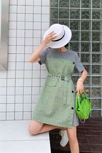 拼接连衣裙,女装连衣裙,雪蘭桐(6F)