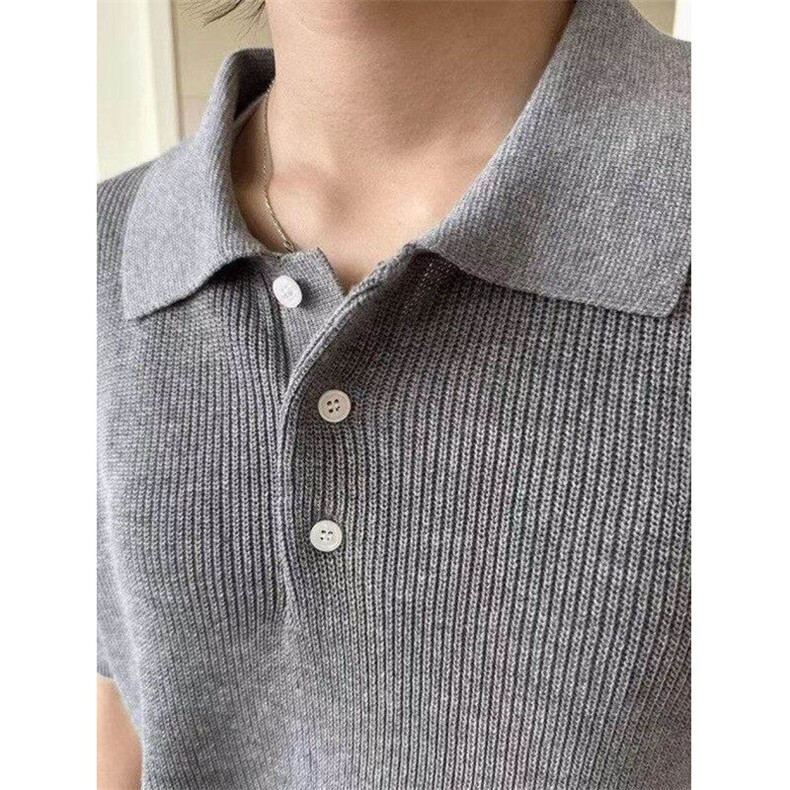 网图！新贵老钱风薄款莱赛尔天丝针织POLO短袖-EX50963-特批45,男装T恤,电商A061
