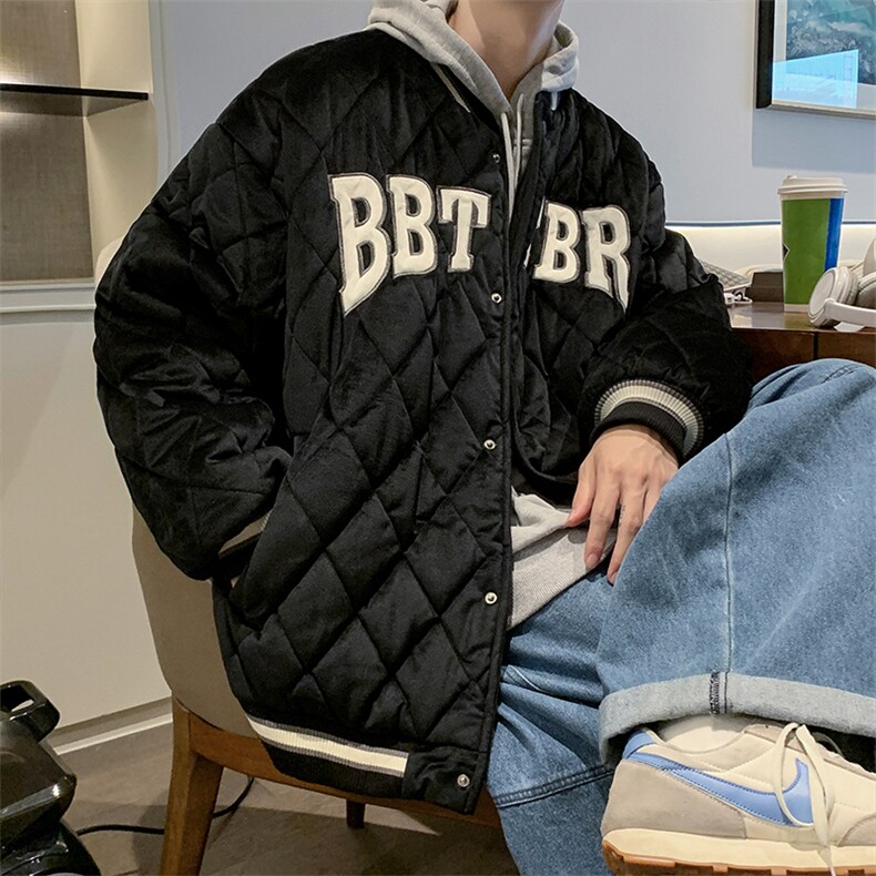 冬季新款棒球服刺绣棉衣外套男女宽松棉袄情侣棉服潮牌MY50-P75,男装棉衣,星座1008-2