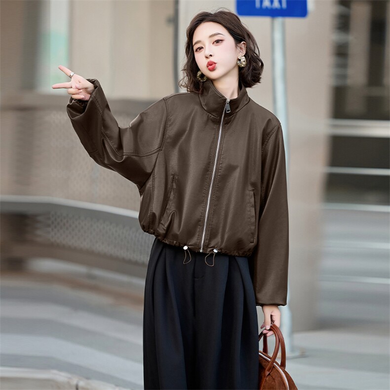 跑量安哥拉小皮衣外套女2024春秋新款高级感炸街小个子机车服夹克,女装皮衣,美拉德工厂直营店