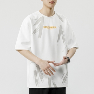 wassup happy短袖t恤男夏季薄款百搭潮流宽松上衣服潮牌半袖体恤图片