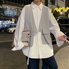 春秋季ins网红设计感小众个性工装马甲帅气韩版日系潮W1436-P28，男装背心/马甲，星座512-4