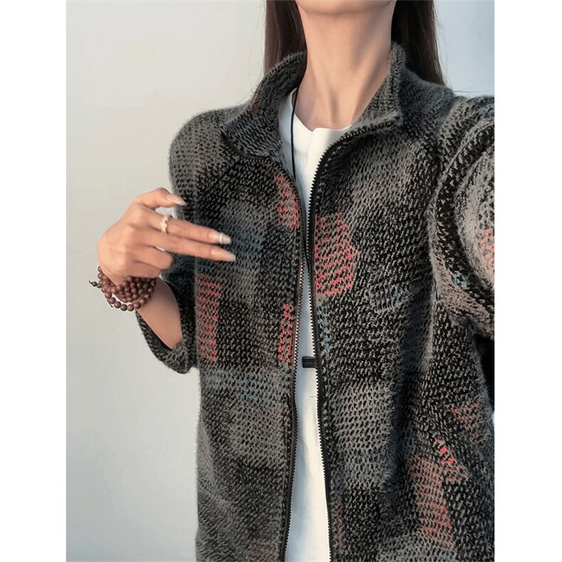 WY855-P68原版现货！主推来谈美式针织连帽开衫卫衣男款秋冬外套，女装短外套，星座215-1