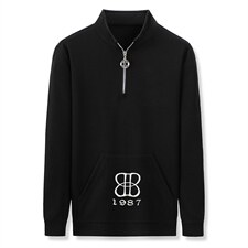 春秋季男士卫衣套装两件套长袖长裤中年宽松立领半拉链休闲运动服，男装休闲套装，电商B212（原钱塘6029）