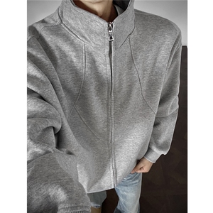 重磅全棉结构款450克拉链开衫卫衣硬挺短宽外套男 RH5332-P55图片