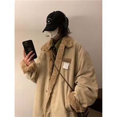 美式复古灯芯绒棉服外套潮牌vintage棉衣男情侣宽松棉袄65571-P70，男装棉衣，星座1008-1