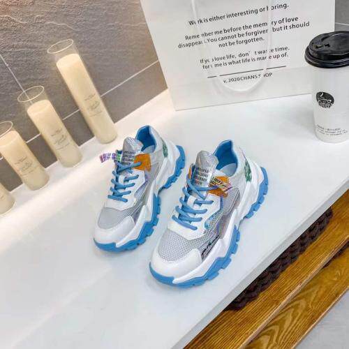 春季新款真皮水晶吸磨衣透气潮流运动鞋老爹鞋，其它，她他麦