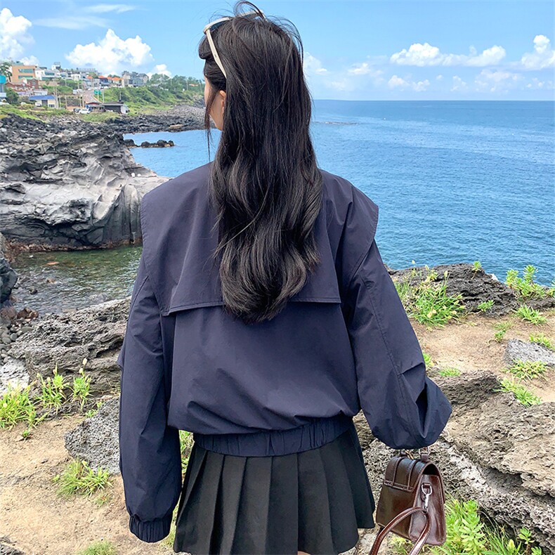 韩系短外套女百搭通勤2025秋季新款爆款小个子宽松休闲小香风夹克,女装短外套,2C025