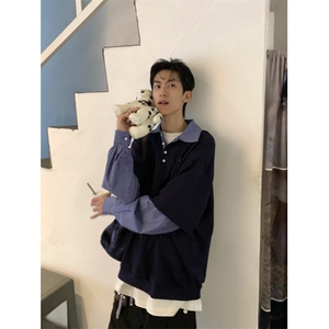 【有货】cleanfit拼接卫衣男春秋高级痞帅设计感打底衫C19LL-P45图片