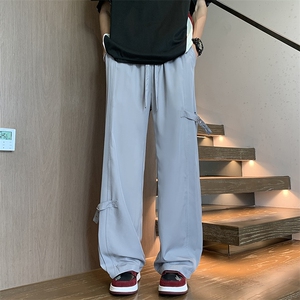 夏季新款垂感直筒宽松阔腿裤美式潮牌休闲长裤男 现货 K8013-P37图片